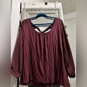 Banana Republic Burgundy Long Sleeve Blouse